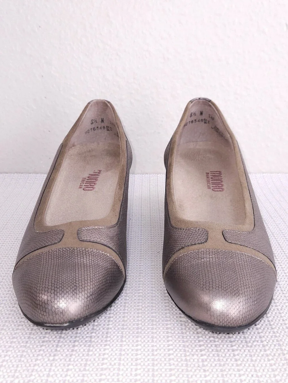 MUNRO Jillian Heel Pumps Metallic Leather Comfort Shoes US 8.5 N
